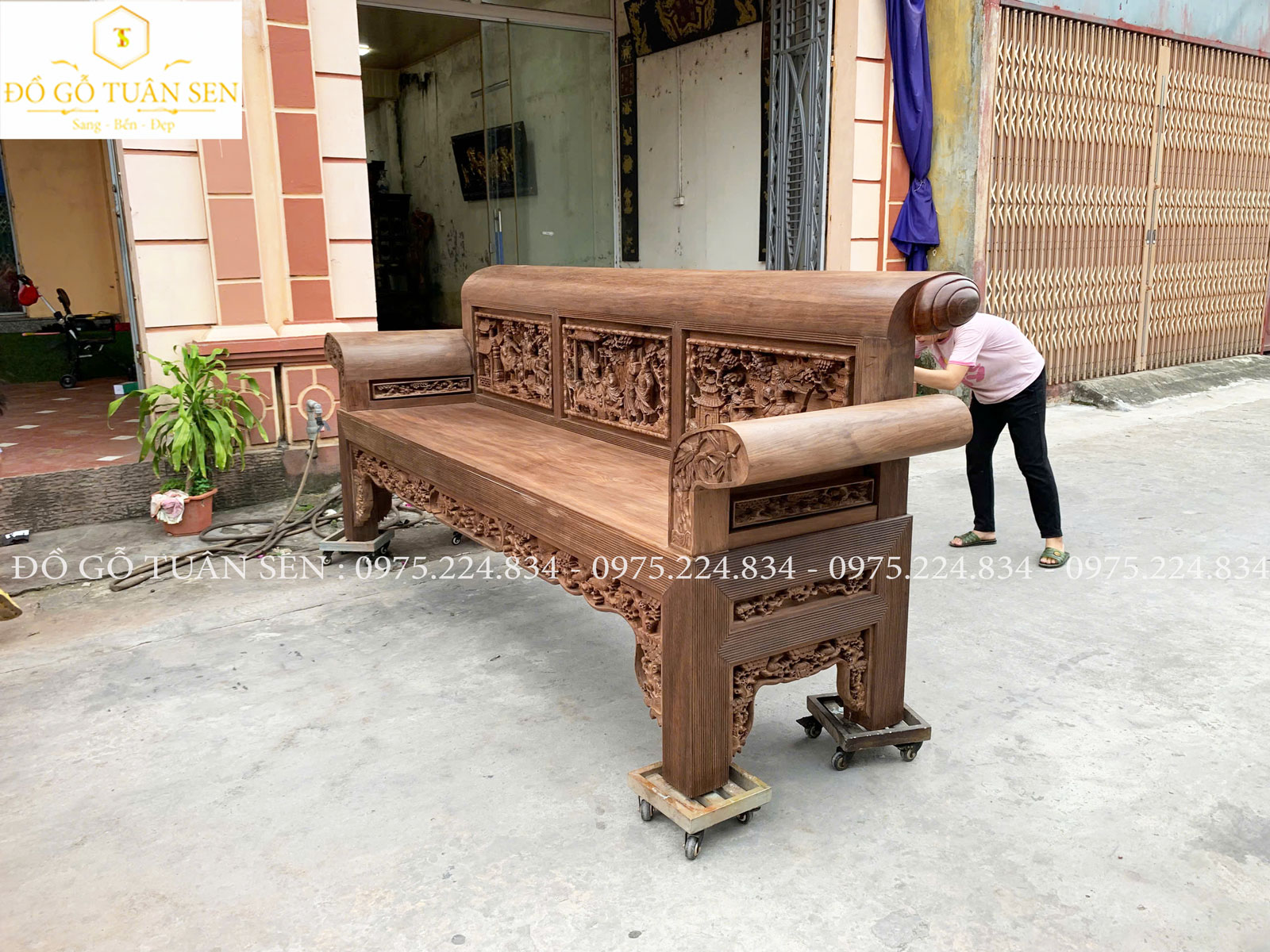 Thông tin bộ trường kỷ gỗ gụ khổng lồ